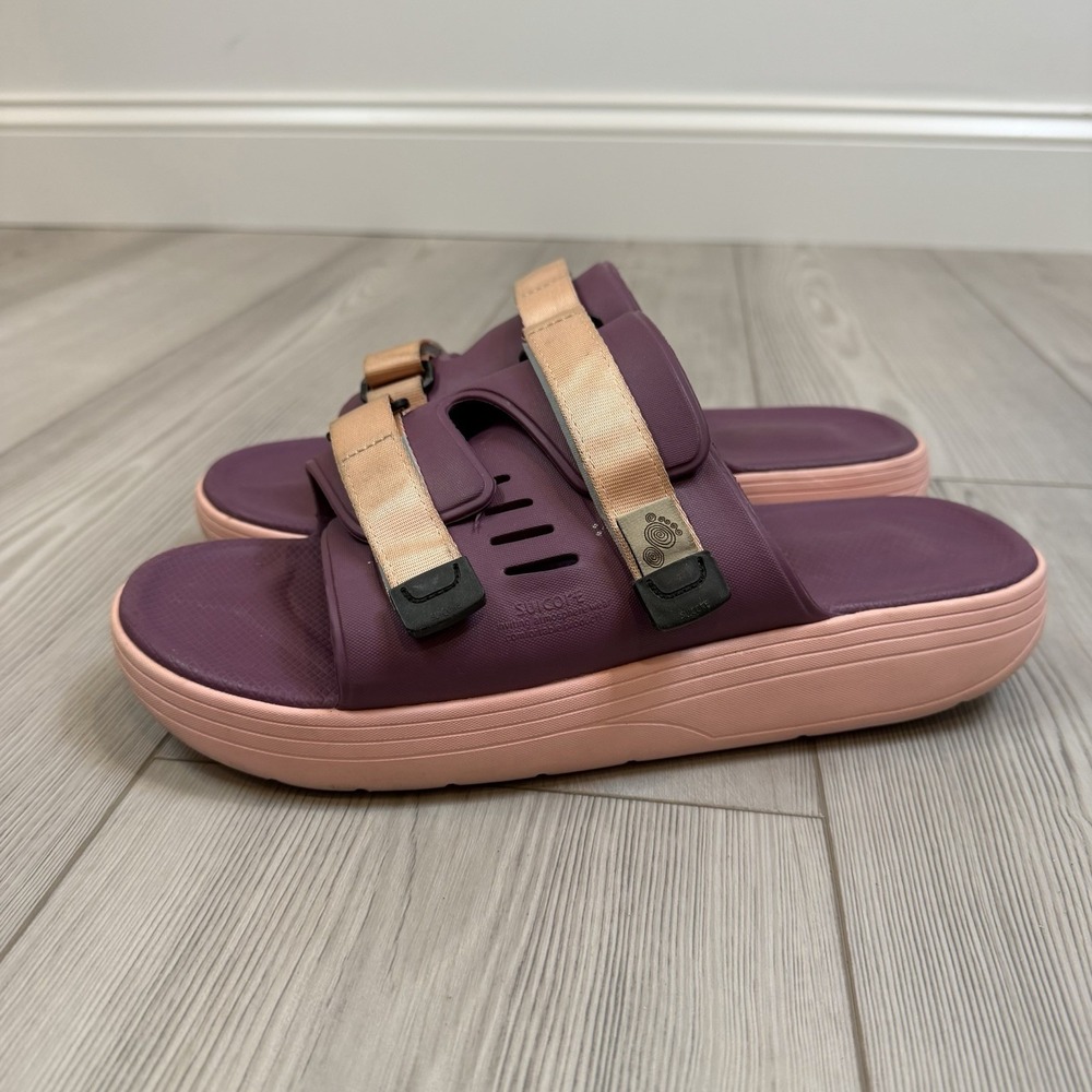 Suicoke Urich Slide Sandals Rubber Platform Adjustable Purple Womens Size 10‎